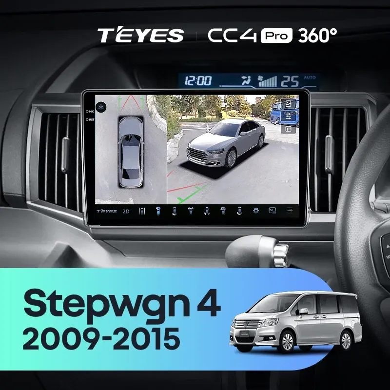 Штатная магнитола Teyes CC4 Pro 360 8/128 Honda Stepwgn 4 (2009-2015) Правый руль
