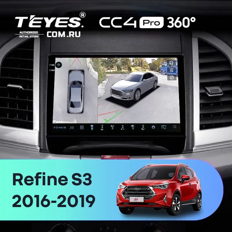 Штатная магнитола Teyes CC4 Pro 360 8/128 JAC Refine S3 (2016-2019)