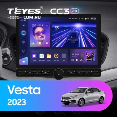 Штатная магнитола Teyes CC3 2K 6/128 Lada Vesta 2023+ F2 Тип-B (13" с кнопками)
