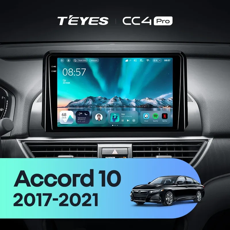 Штатная магнитола Teyes CC4 Pro 12/256 Honda Accord 10 CV (2017-2021) Тип-B