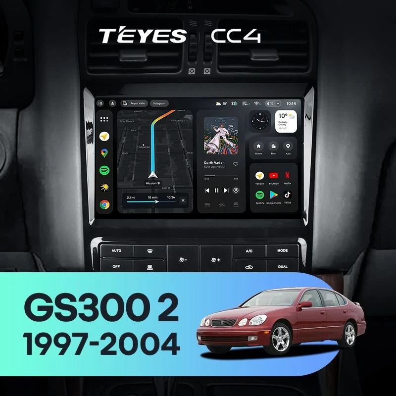Штатная магнитола Teyes CC4 8/128 Lexus GS300 2 S160 (1997-2004) Тип-A