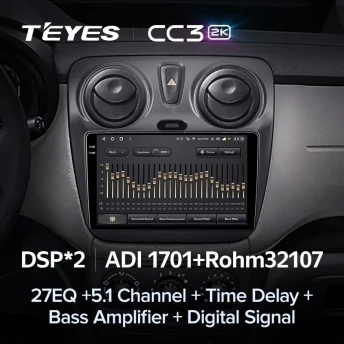 Штатная магнитола Teyes CC3 2K 360 6/128 Renault Dokker (2012-2020)