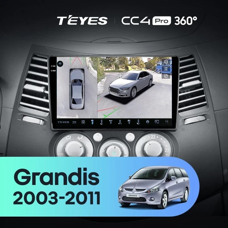 Штатная магнитола Teyes CC4 Pro 360 8/128 Mitsubishi Grandis 1 (2003-2011) F2