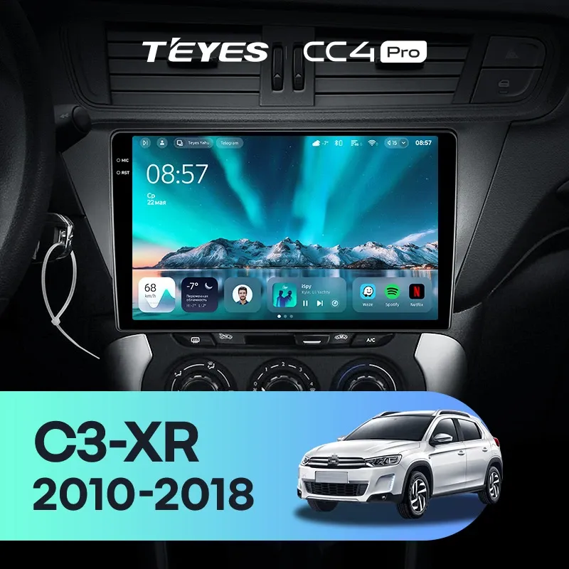 Штатная магнитола Teyes CC4 Pro 8/128 Citroen C3-XR (2010-2018) F2