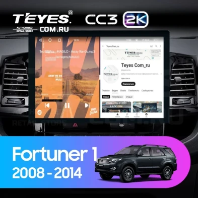 Штатная магнитола Teyes CC3 2K 4/32 Toyota Fortuner (2008-2014) F1 (13")