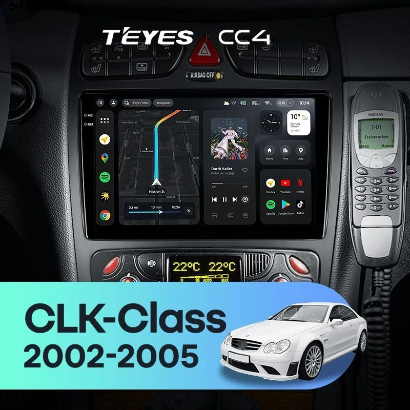 Штатная магнитола Teyes CC4 6/64 Mercedes-Benz CLK-Class C209 A209 (2002-2005) F2