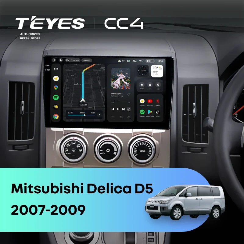 Штатная магнитола Teyes CC4 8/128 Mitsubishi Delica D5 (2007-2009)