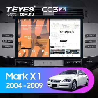 Штатная магнитола Teyes CC3 2K 4/32 Toyota Mark X X120 (2004-2009) Правый руль (11")