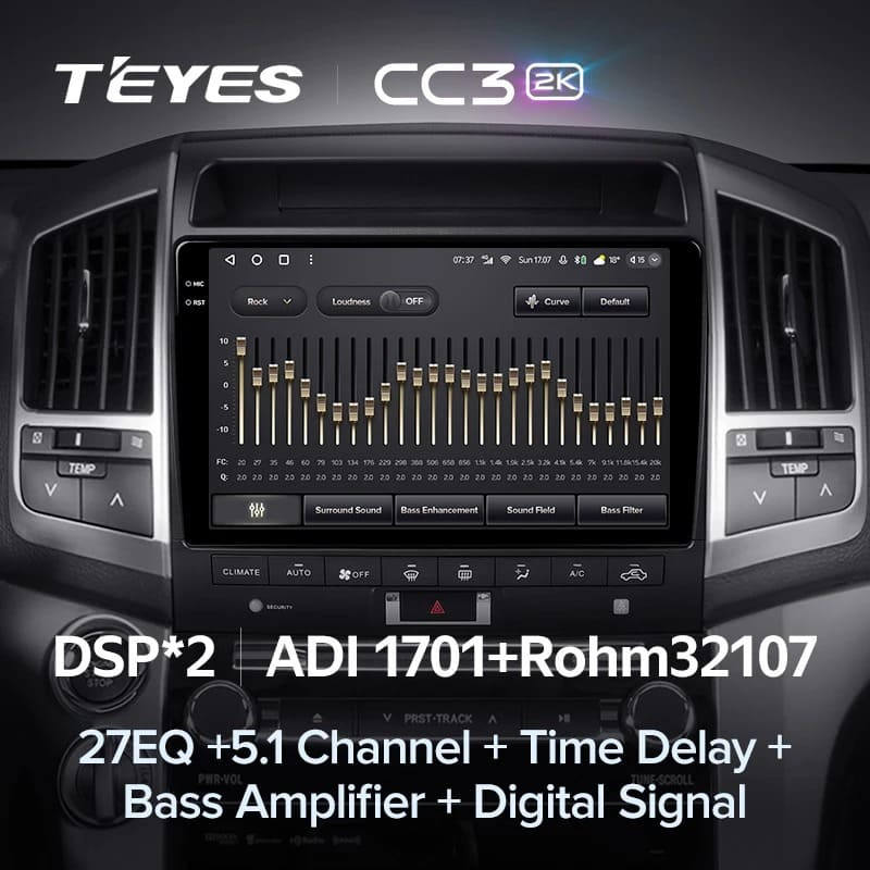 Штатная магнитола Teyes CC3 2K 4/32 Toyota Land Cruiser 11 200 (2007-2015) F3 Тип-B