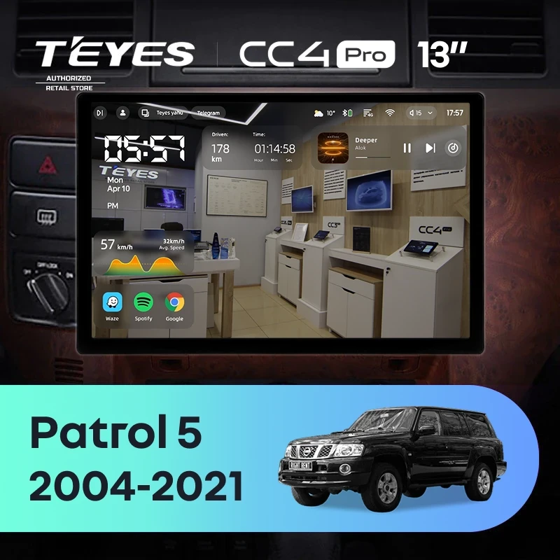 Штатная магнитола Teyes CC4 Pro 12/256 Nissan Patrol V 5 Y61 (2004-2021) F3 (13")