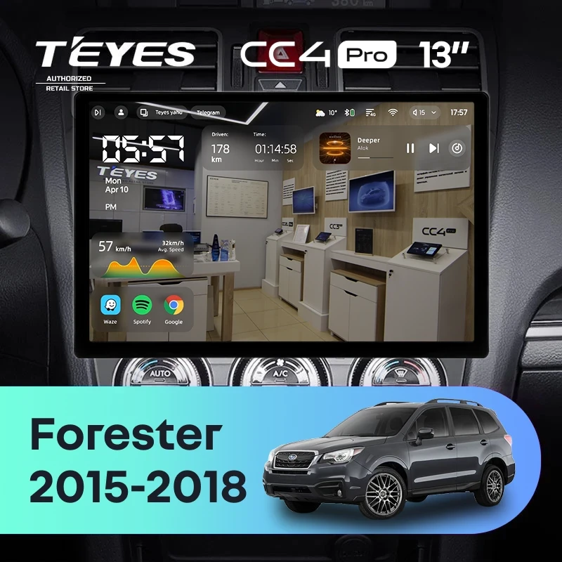 Штатная магнитола Teyes CC4 Pro 12/256 Subaru Forester SJ (2015-2018) (13")