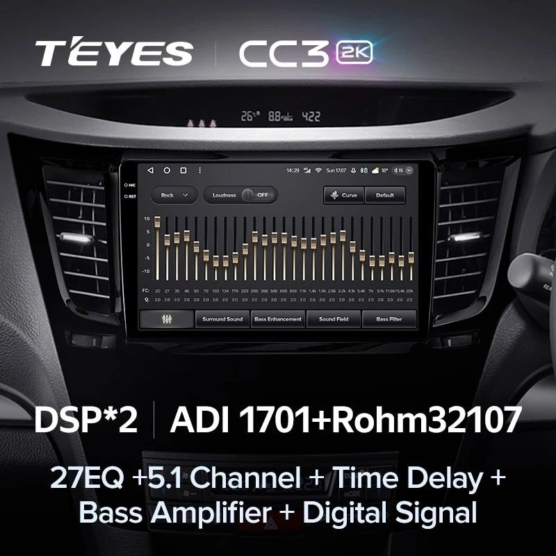 Штатная магнитола Teyes CC3 2K 360 6/128 Subaru Legacy 5 (2009-2014) Правый руль