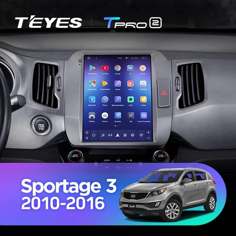 Штатная магнитола Tesla style Teyes TPRO 2 4/64 Kia Sportage 3 SL (2010-2016) Тип-AВ