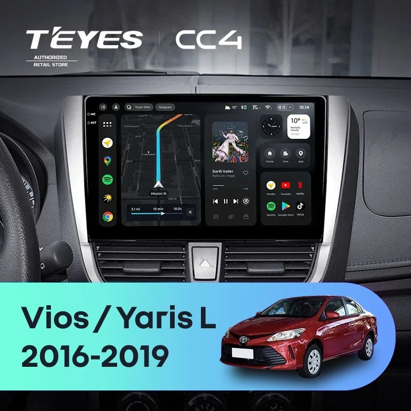 Штатная магнитола Teyes CC4 6/64 Toyota Yaris L (2016-2019)