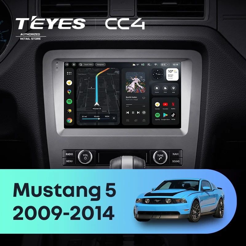 Штатная магнитола Teyes CC4 6/64 Ford Mustang 5 S-197 (2009-2014) F2