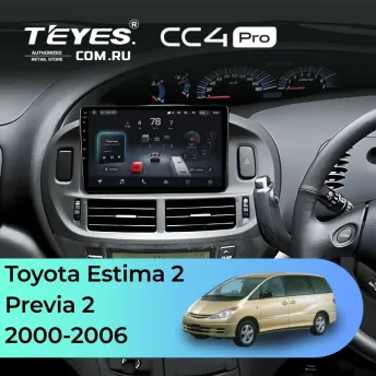 Штатная магнитола Teyes CC4 Pro 8/128 Toyota Previa 2 (2000-2006) Правый руль