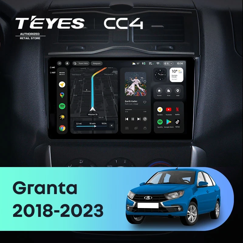 Штатная магнитола Teyes CC4 6/64 Lada Granta Cross (2018-2023)