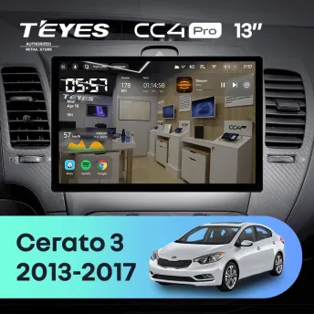 Штатная магнитола Teyes CC4 Pro 12/256 Kia Cerato 3 YD (2013-2017) F1 Тип-AB (13")