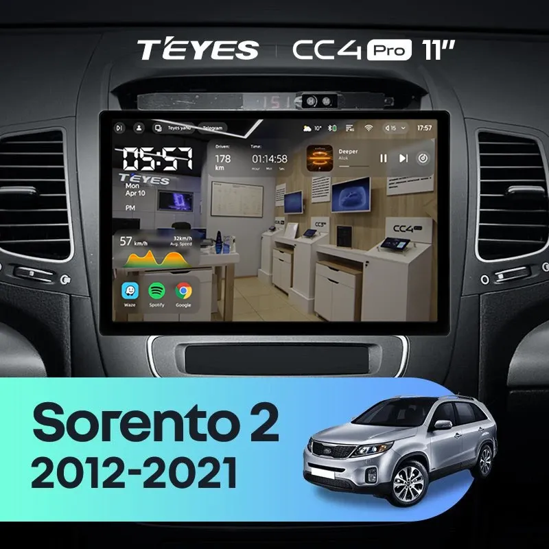Штатная магнитола Teyes CC4 Pro 12/256 Kia Sorento 2 II XM (2012-2021) F1 (11")