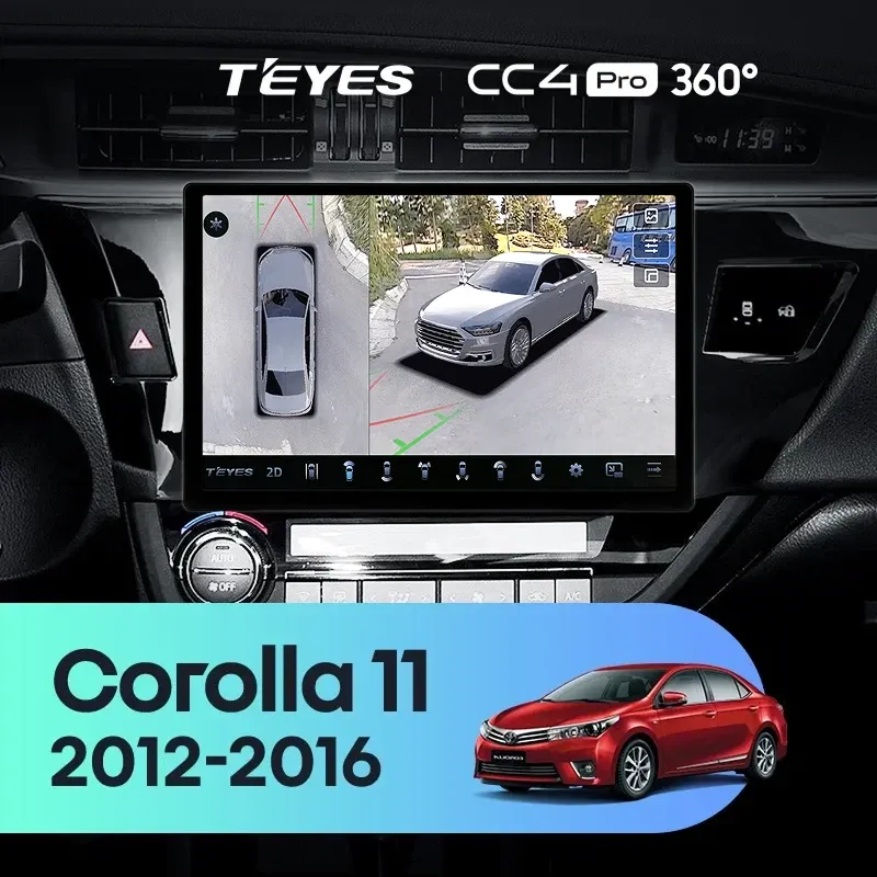 Штатная магнитола Teyes CC4 Pro 360 12/256 Toyota Corolla (2012-2016) Тип-A (11")
