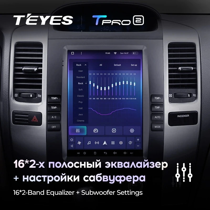 Штатная магнитола Tesla style Teyes TPRO 2 4/64 Toyota Land Cruiser Prado 120 (2002-2009) Тип-B