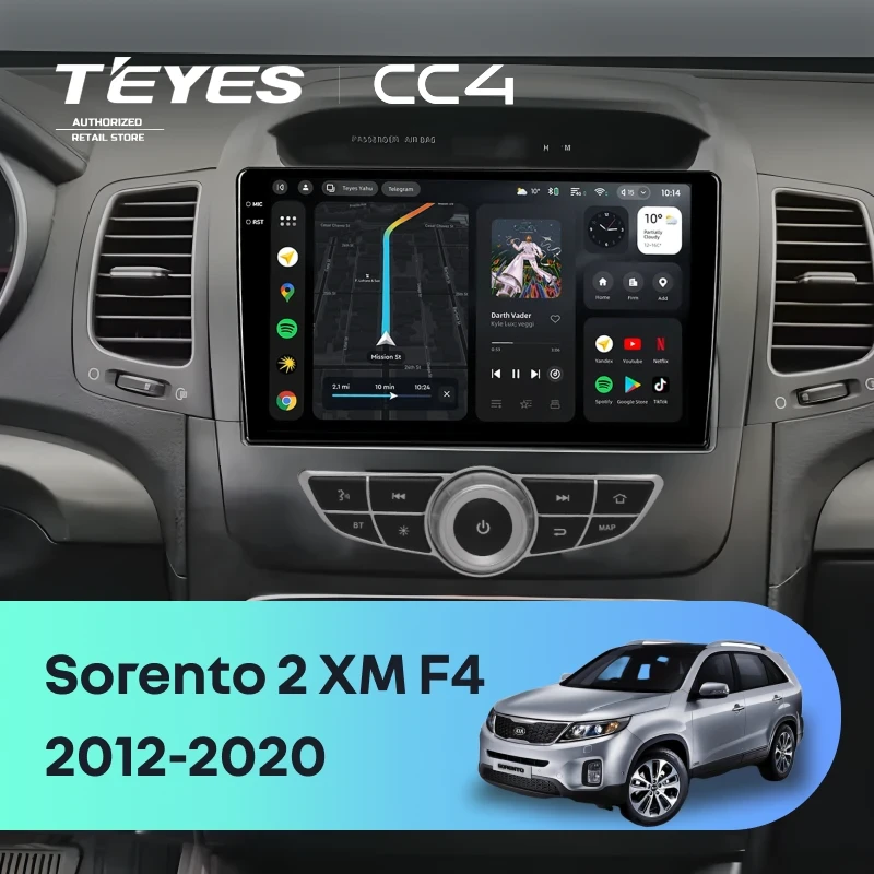 Штатная магнитола Teyes CC4 8/128 Kia Sorento 2 XM (2012-2020) F4
