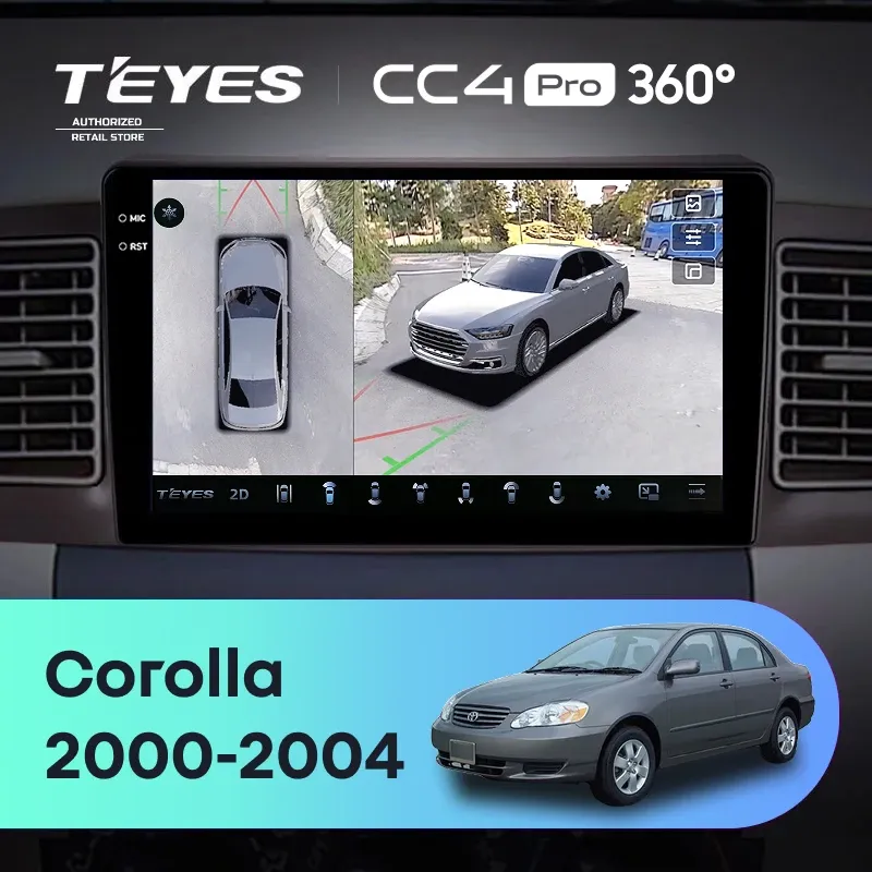 Штатная магнитола Teyes CC4 Pro 360 12/256 Toyota Corolla E130 E120 (2000-2004)