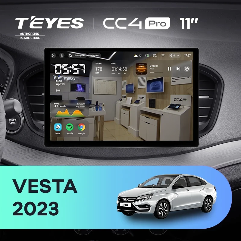 Штатная магнитола Teyes CC4 Pro 8/128 Lada Vesta 2023+ F2 Тип-A (11")