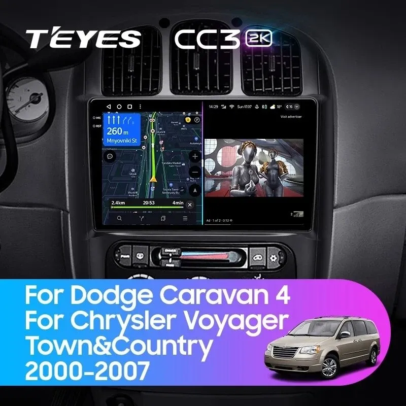 Штатная магнитола Teyes CC3 2K 6/128 Chrysler Voyager (2000-2007) Тип-A