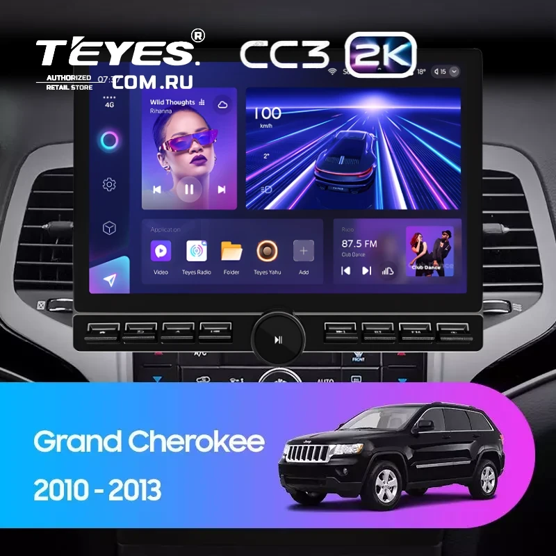 Штатная магнитола Teyes CC3 2K 6/128 Jeep Grand Cherokee WK2 (2010-2013) (13" с кнопками)