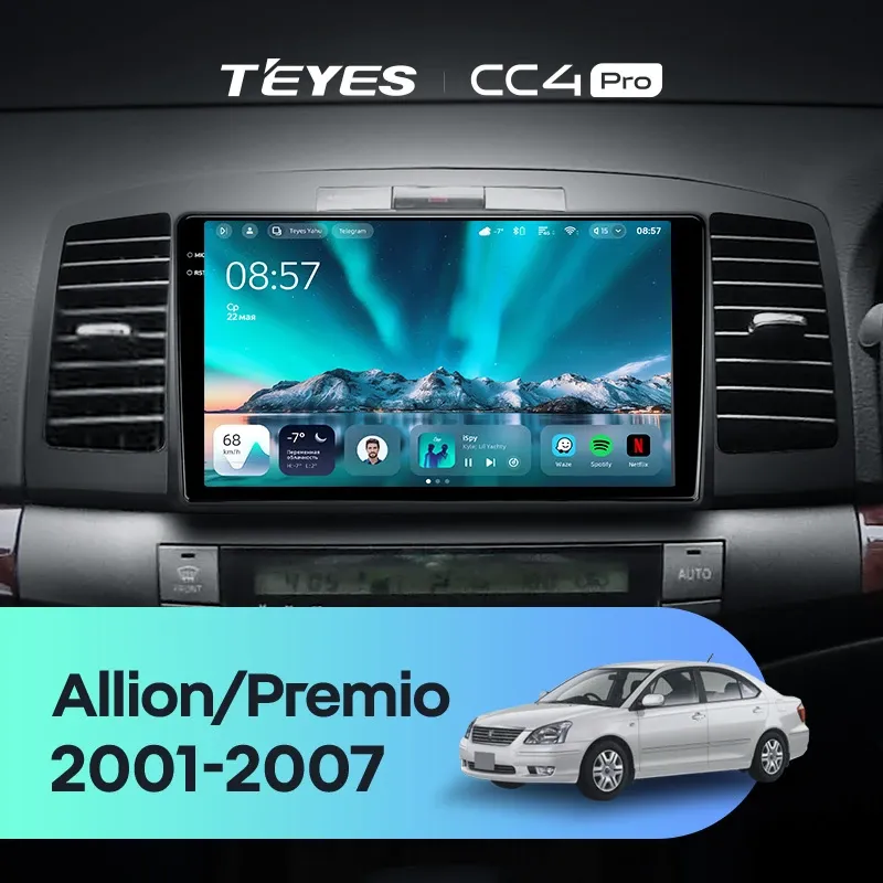 Штатная магнитола Teyes CC4 Pro 8/128 Toyota Allion (2001-2007)