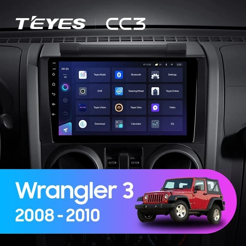 Штатная магнитола Teyes CC3 4/32 Jeep Wrangler 3 JK (2008-2010) F1