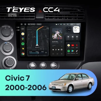 Штатная магнитола Teyes CC4 8/128 Honda Civic 7 (2000-2006) F1